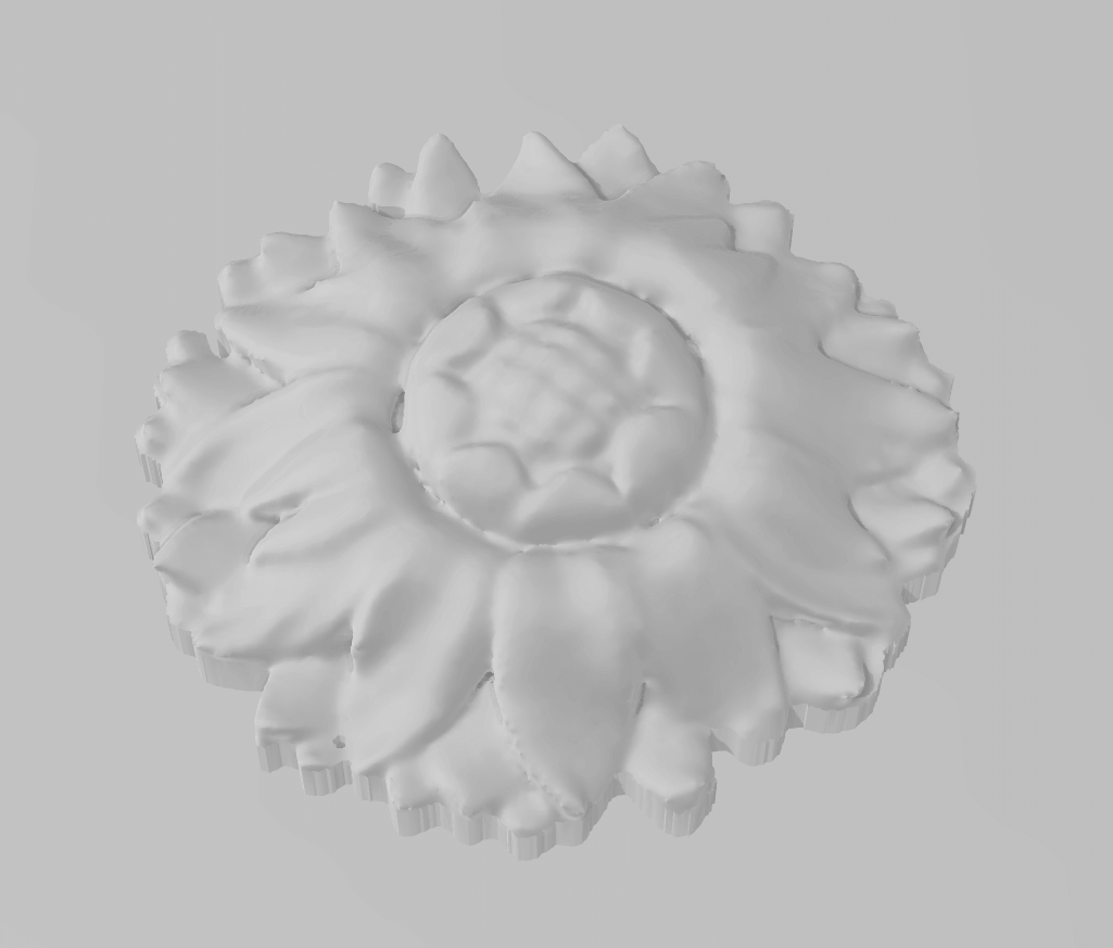 Rosace décorative imprimée en 3D, prototype ornemental, PAMI3D