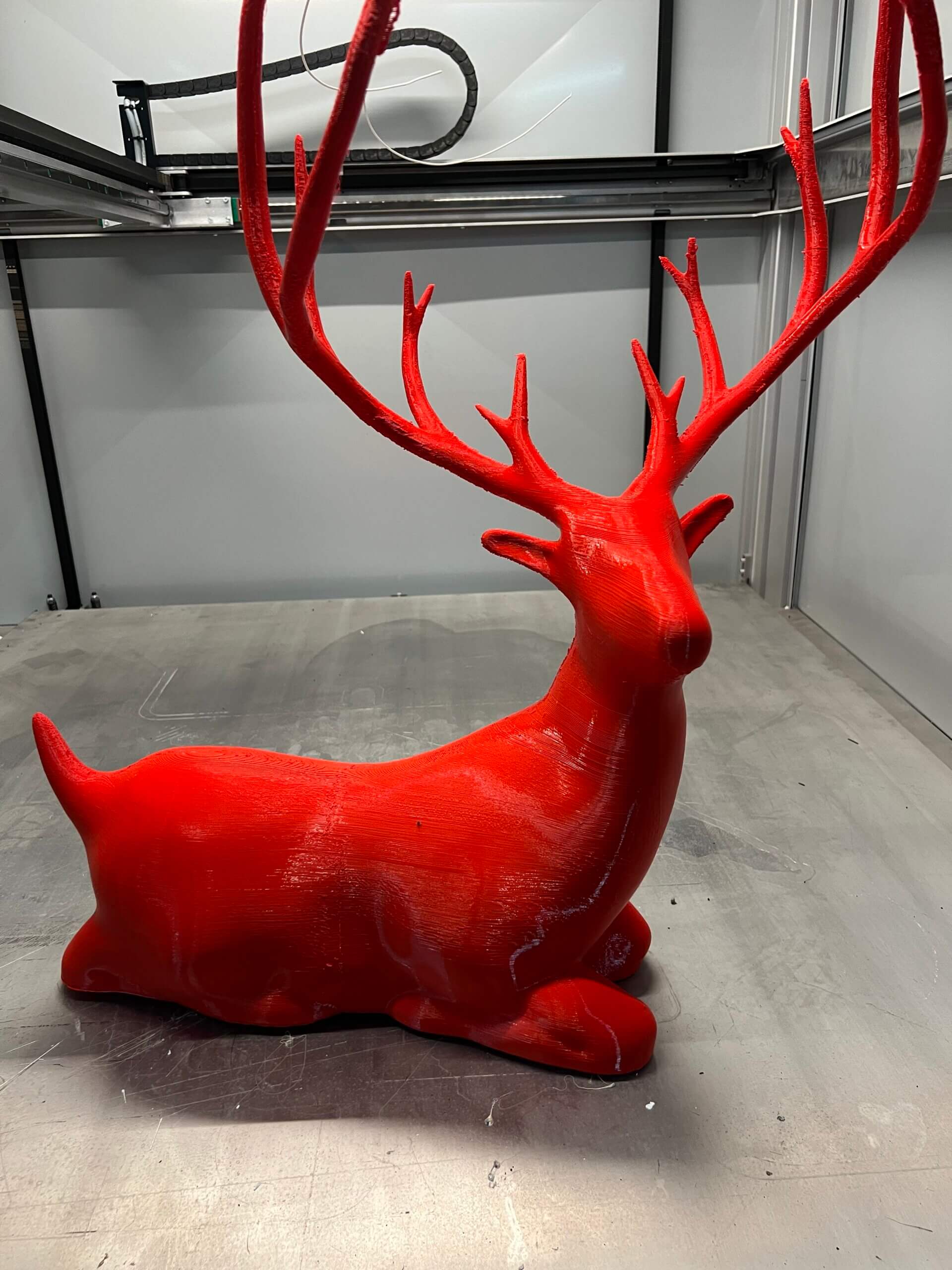 Cerf imprimé en 3D grand format, support technique, PAMI3D