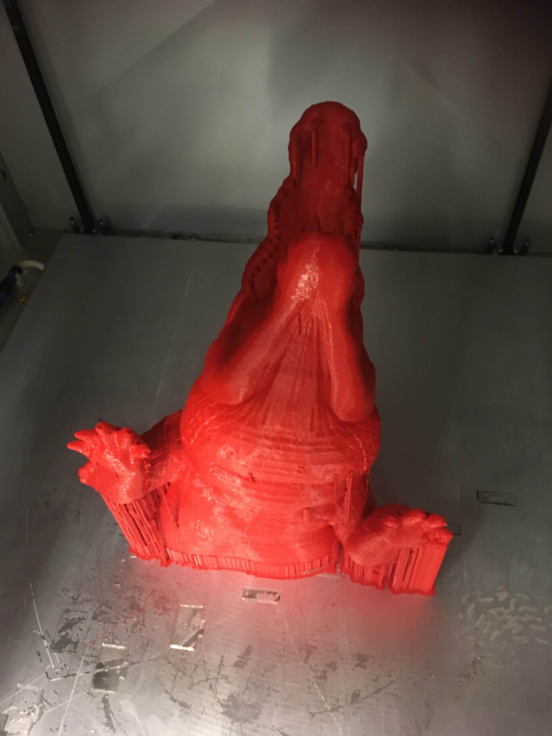 Crocodile rouge impression 3D grand format 200 cm PAMI3D France