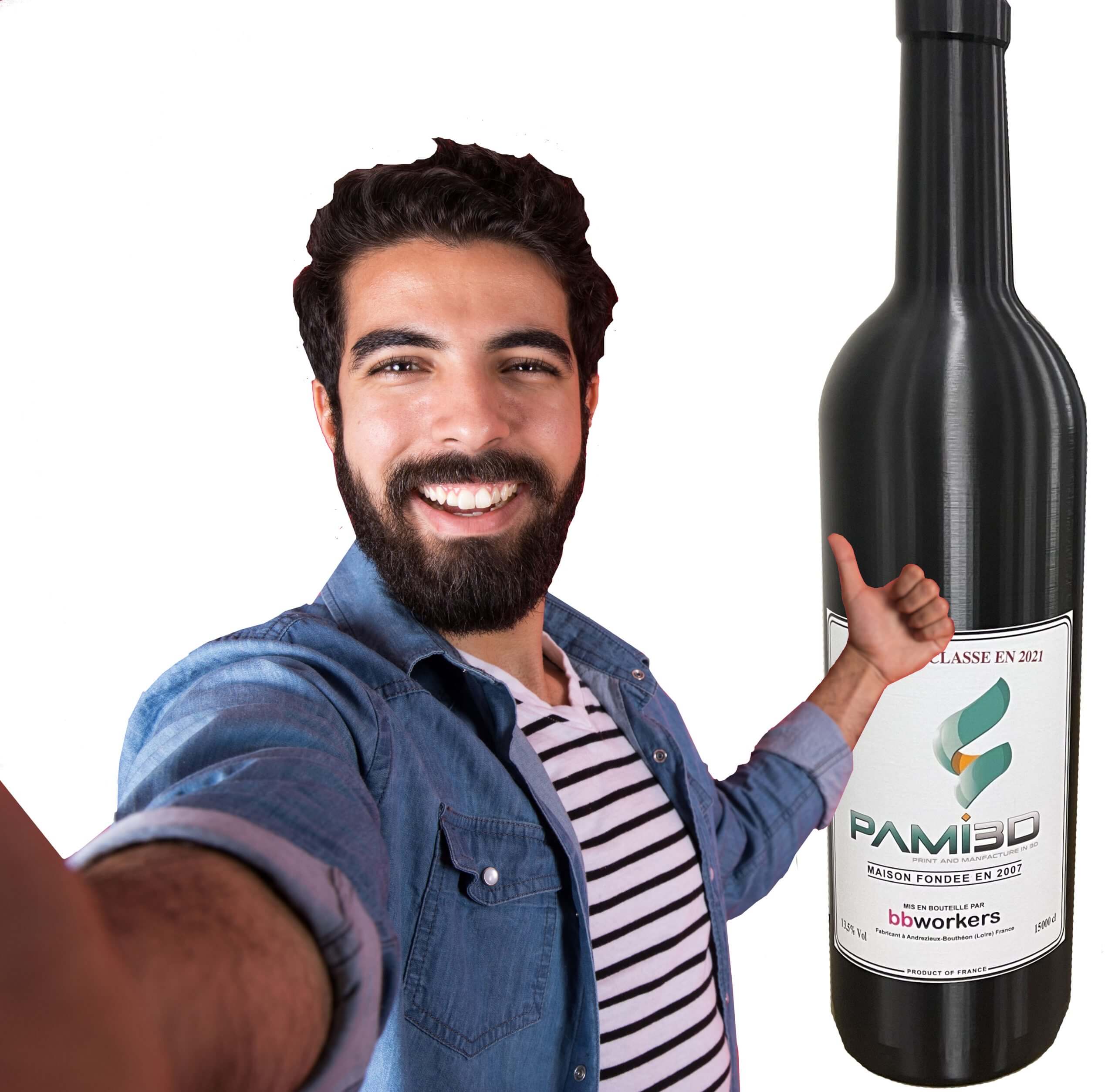 Selfie Bouteille impression 3D grand format