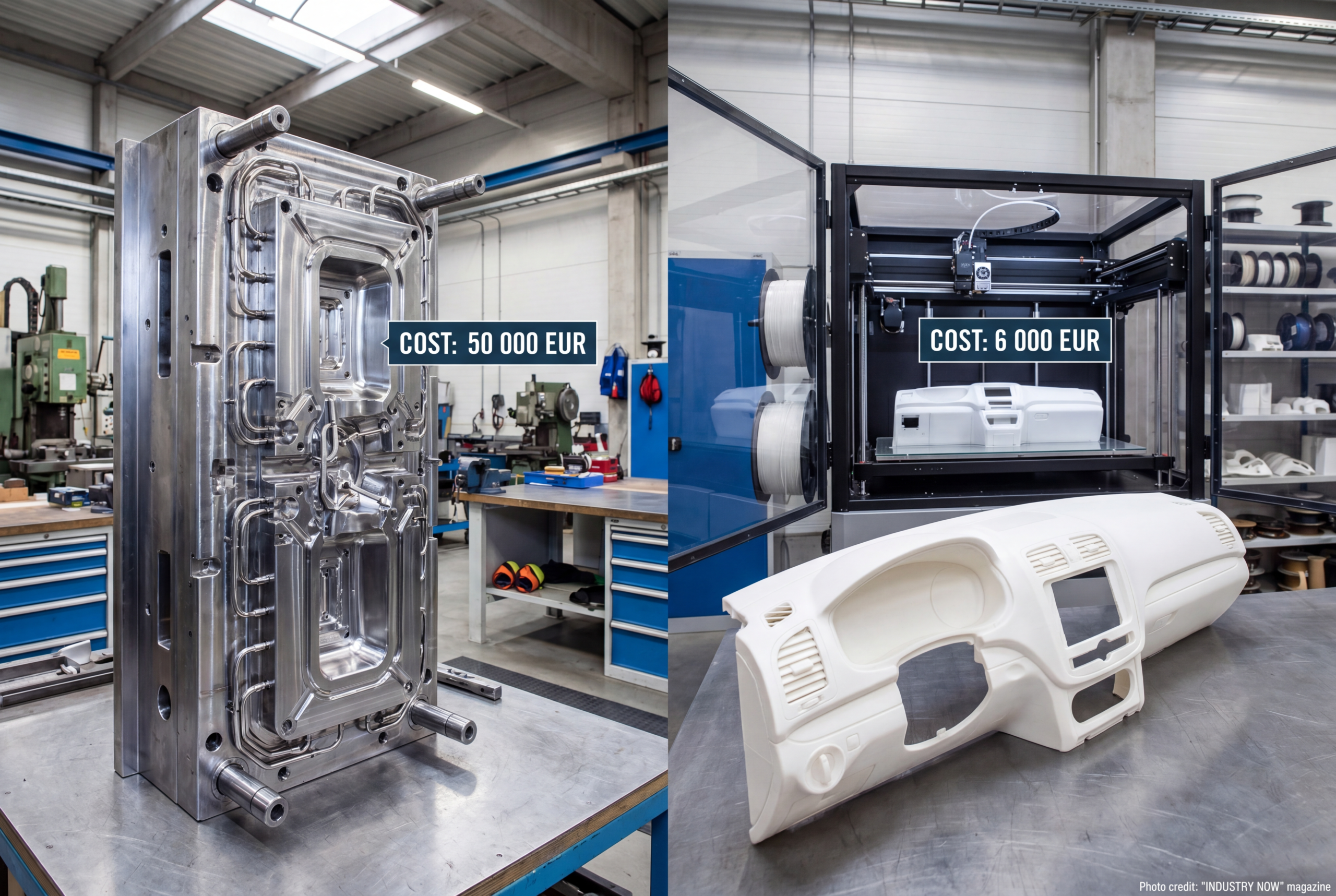 Comparatif process moule injection métal vs FDM grand format prototype automobile PAMI3D