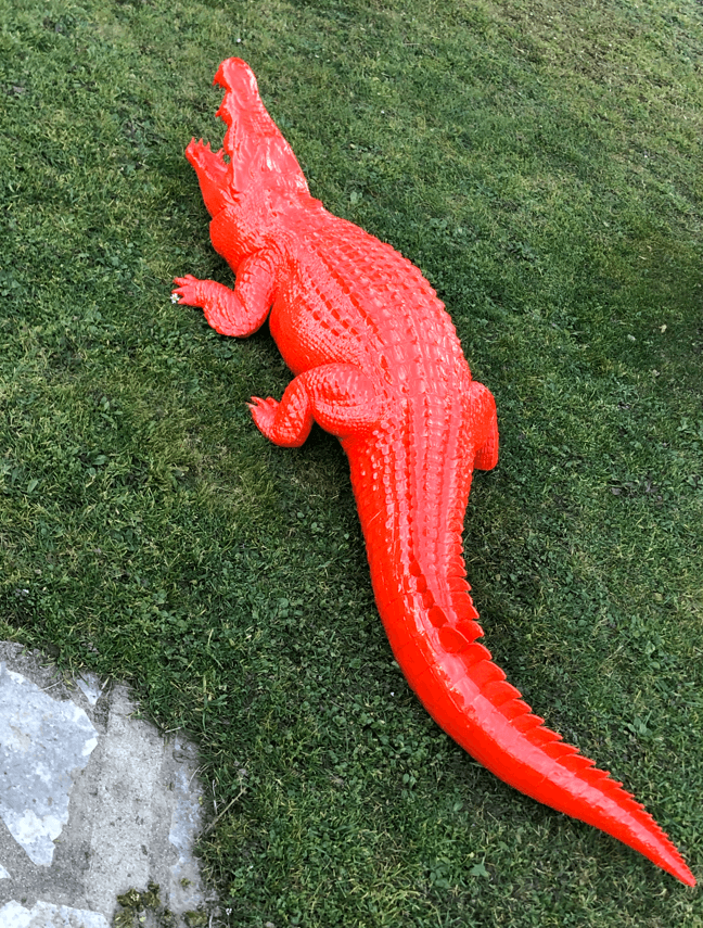 Crocodile vert 3D réaliste pelouse texture écailles naturelles impression grand format PAMI3D