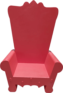 Fauteuil géant rouge brillant impression 3D grand format PAMI3D France