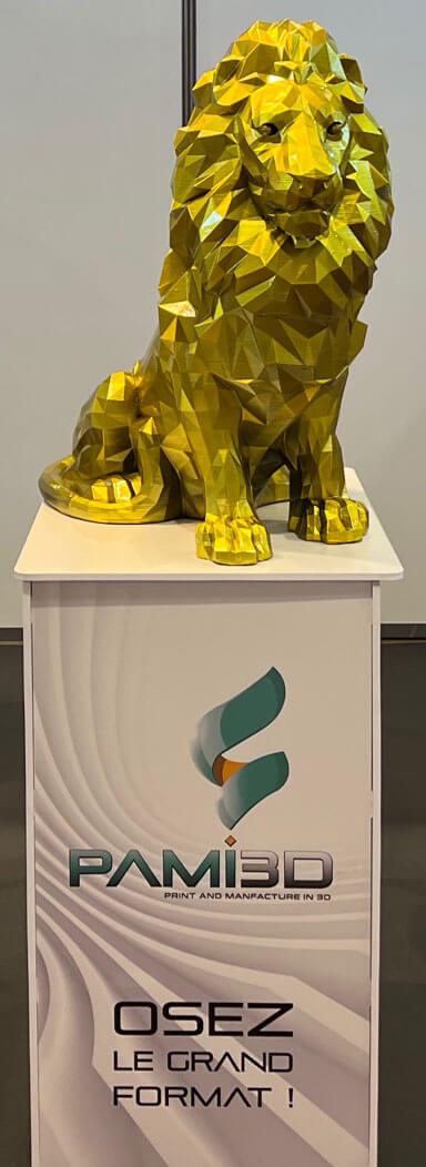 Lion géant impression 3D grand format 110-170 cm statue monumentale PAMI3D France