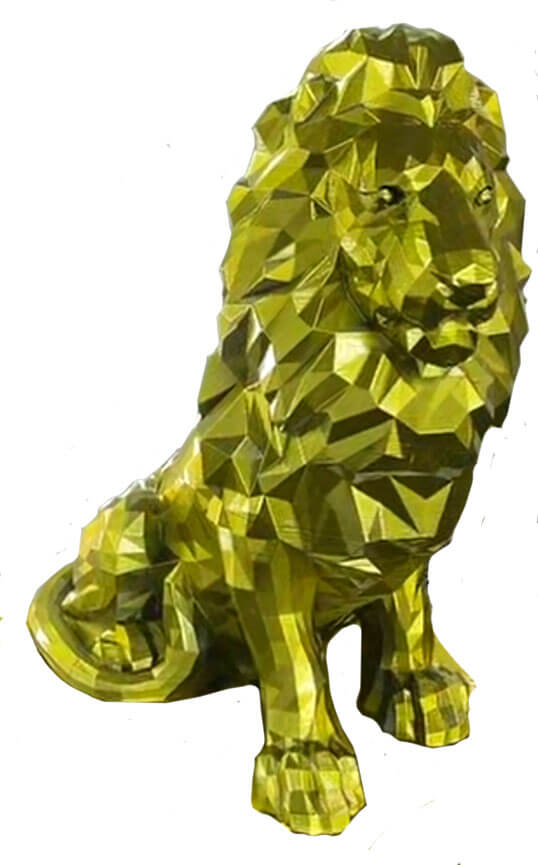 Lion impression 3D finition dorée or luxe peinture métallique PAMI3D