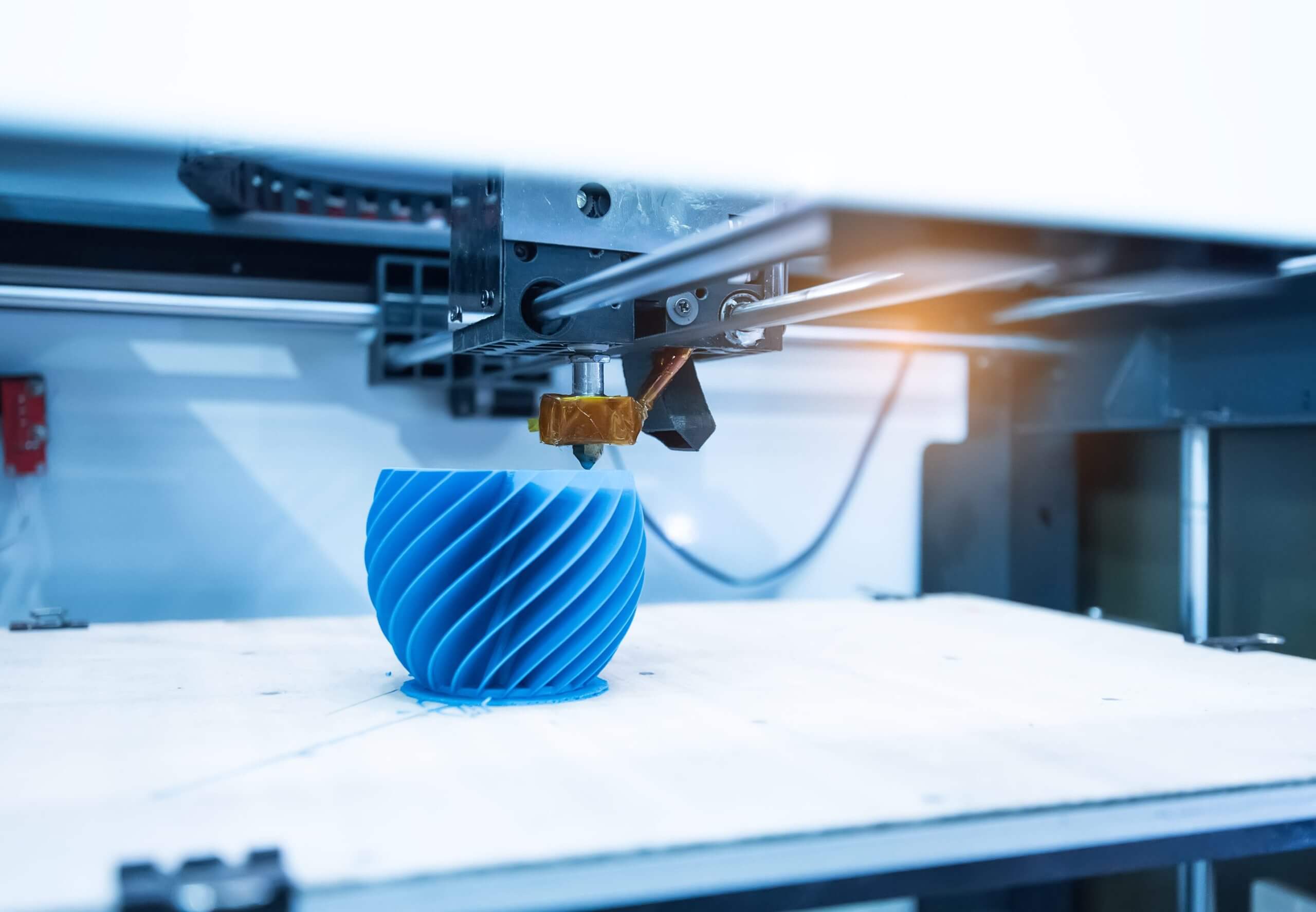 Vase design impression 3D grand format bleu finitions professionnelles PAMI3D France
